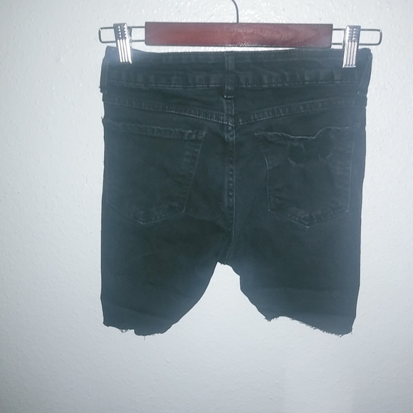 Cuidado con el Perro 2 25 Mexican Black Jeans Distressed Shorts Raw Hem - Picture 3 of 11